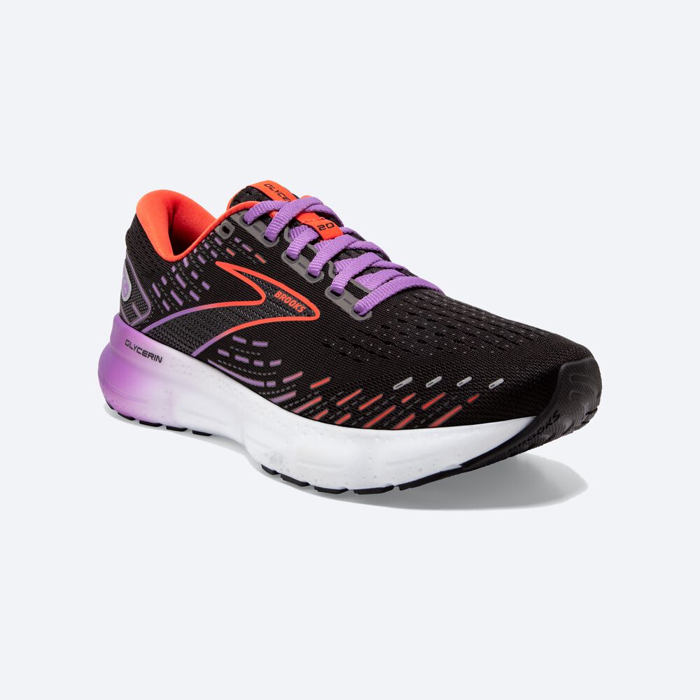 Zapatillas Running Brooks Glycerin 20 Mujer Negras/Flores | NLD702964