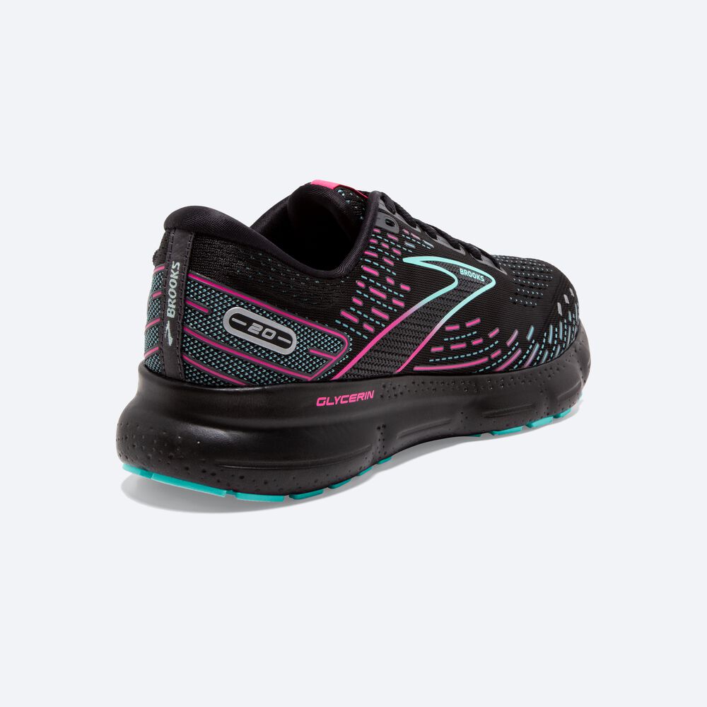 Zapatillas Running Brooks Glycerin 20 Mujer Negras/Azules/Claro Rosas | SHO432985