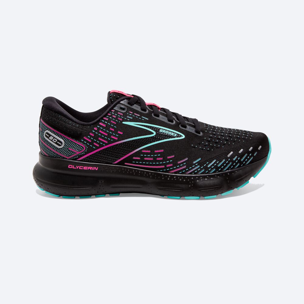 Zapatillas Running Brooks Glycerin 20 Mujer Negras/Azules/Claro Rosas | SHO432985