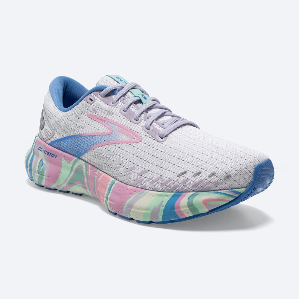 Zapatillas Running Brooks Glycerin 20 Mujer Blancas/Moradas/Rosas | VEN178639