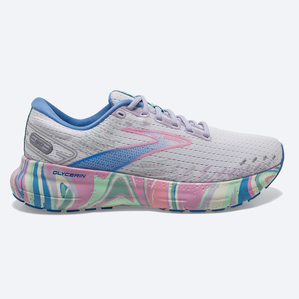 Zapatillas Running Brooks Glycerin 20 Mujer Blancas/Moradas/Rosas | VEN178639