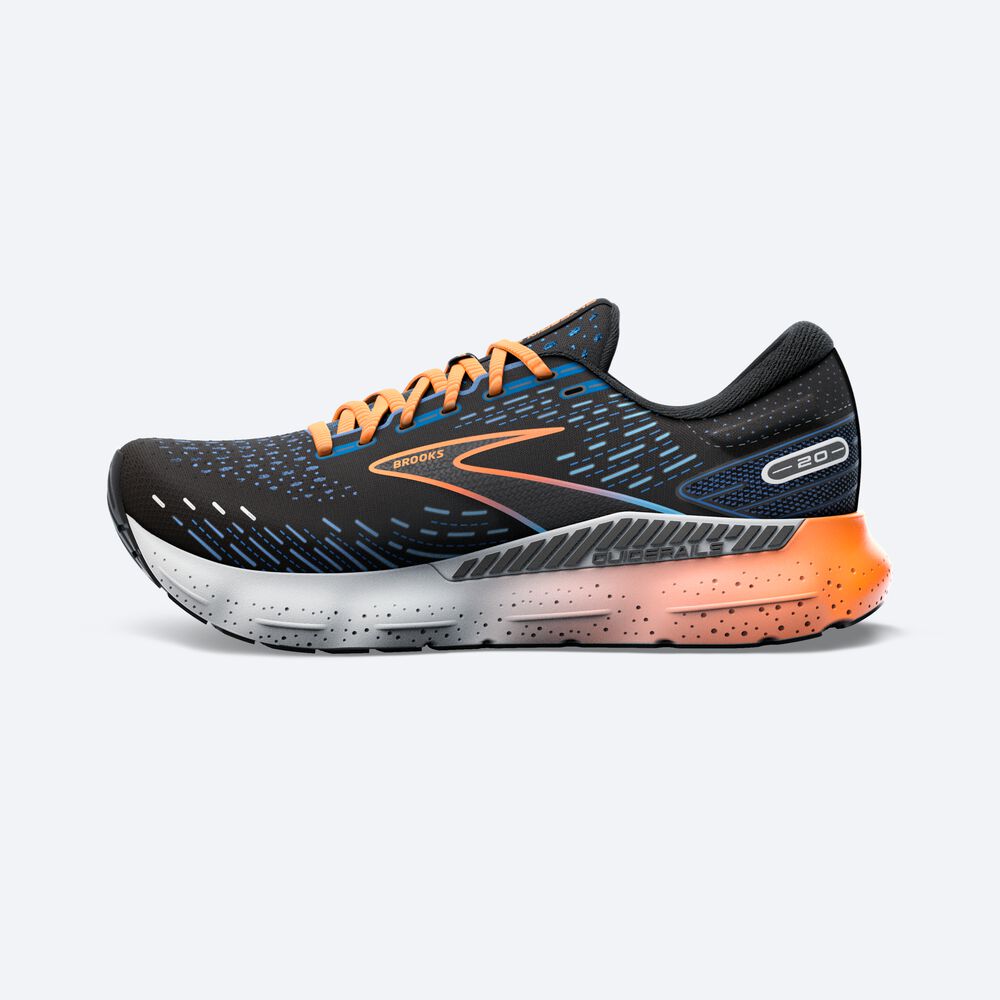 Zapatillas Running Brooks Glycerin GTS 20 Hombre Negras/Azules/Naranjas | ETV350189