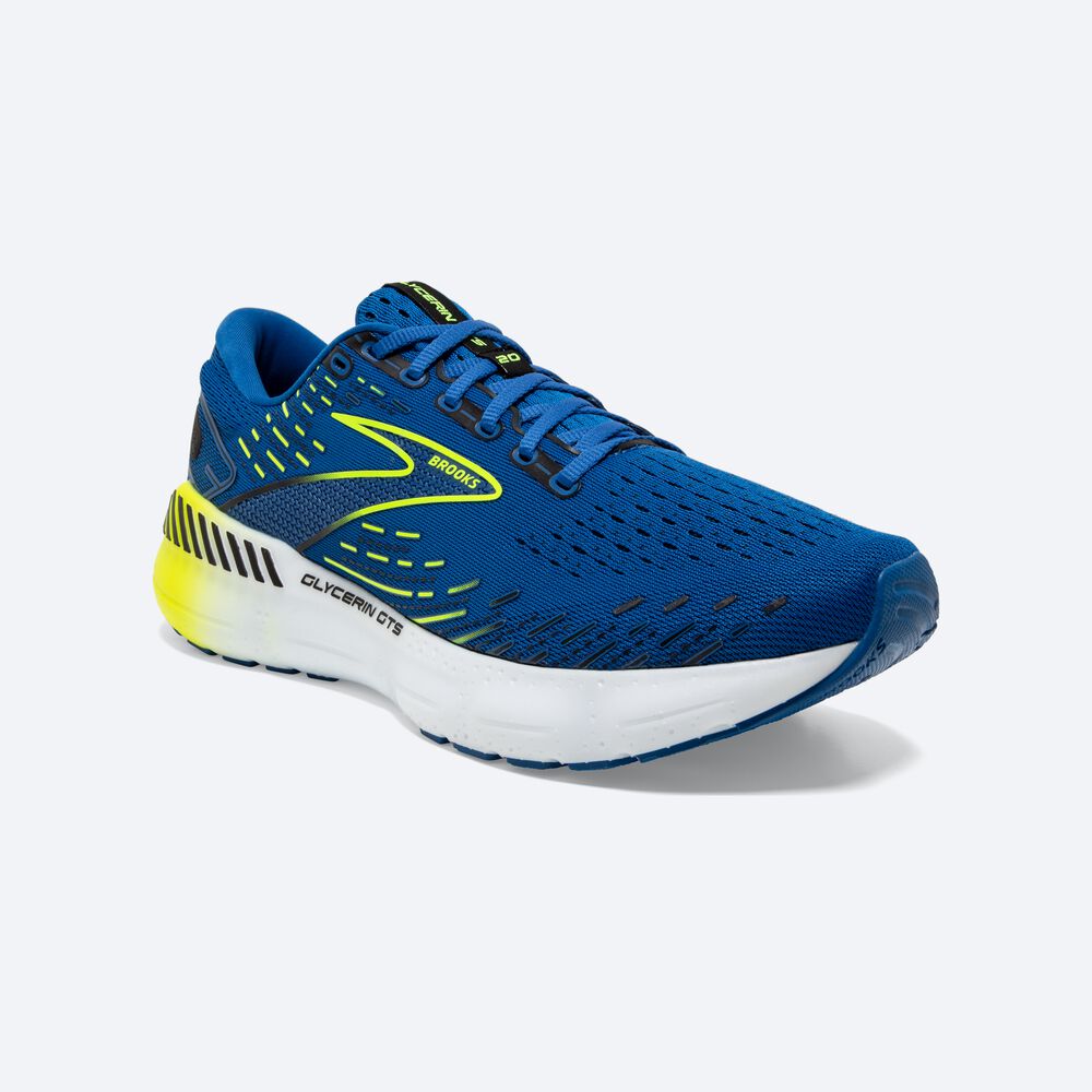 Zapatillas Running Brooks Glycerin GTS 20 Hombre Azules/Blancas | ISD248170