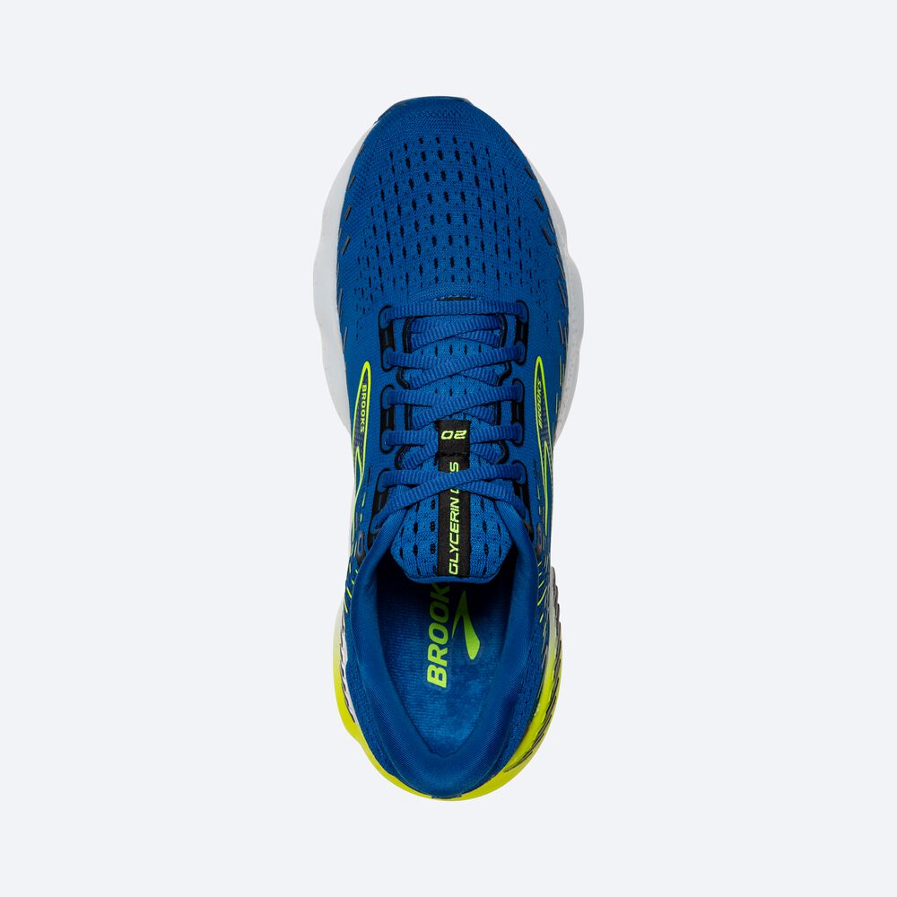 Zapatillas Running Brooks Glycerin GTS 20 Hombre Azules/Blancas | ISD248170