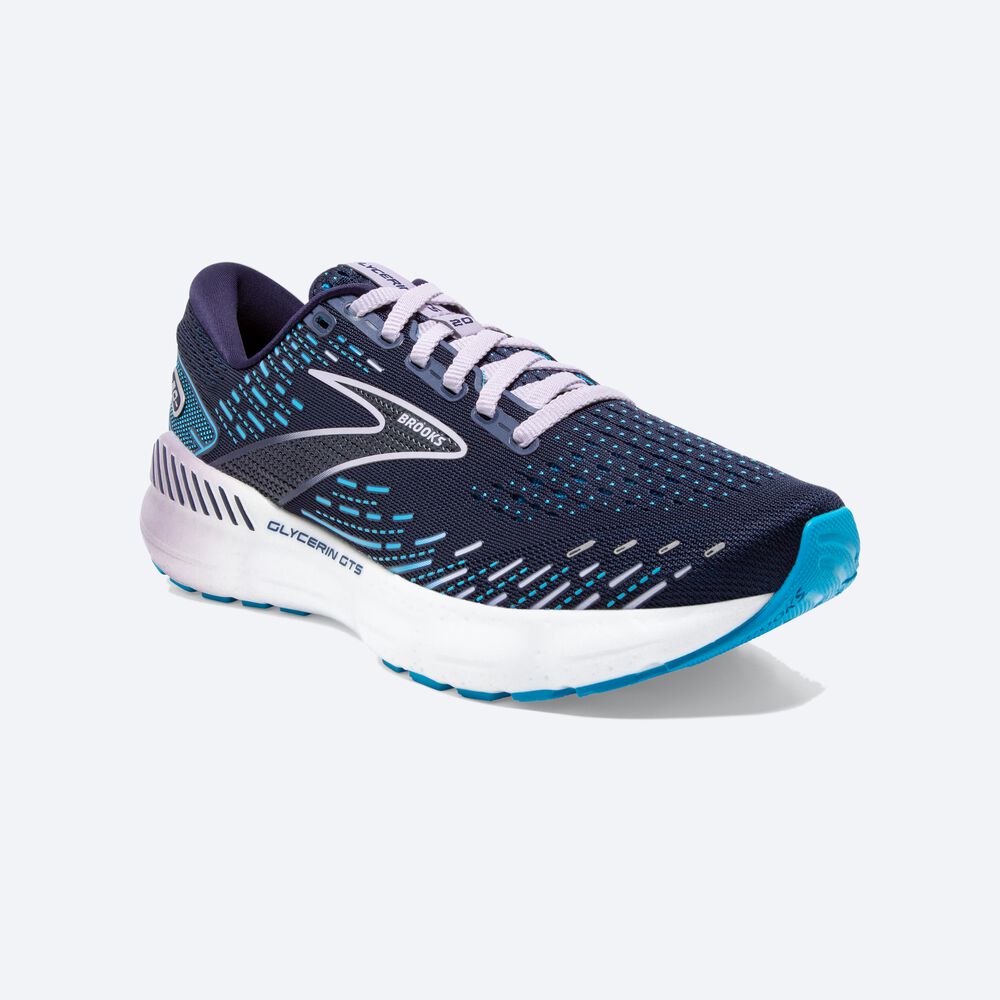 Zapatillas Running Brooks Glycerin GTS 20 Mujer Azul Marino | TJE264310