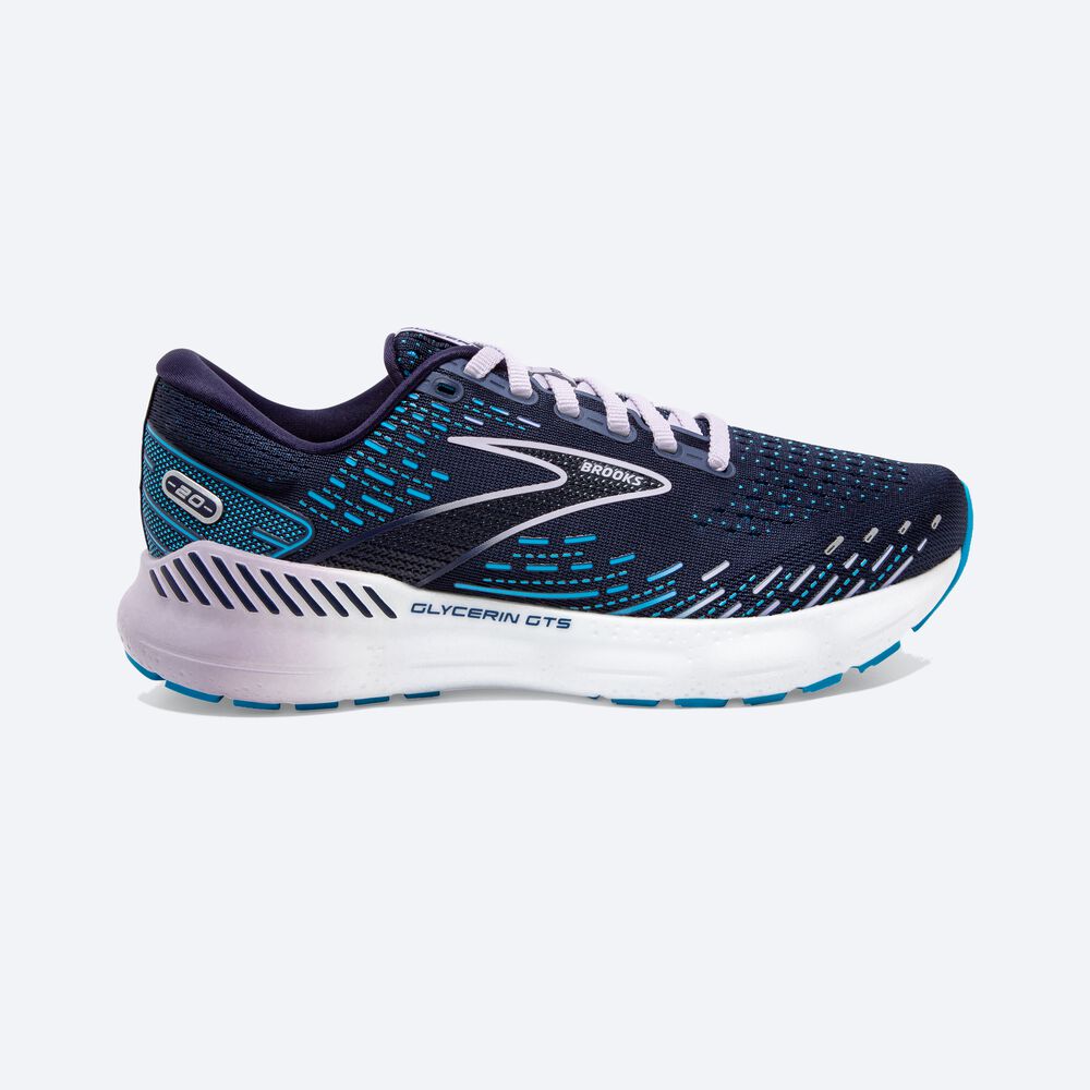 Zapatillas Running Brooks Glycerin GTS 20 Mujer Azul Marino | TJE264310