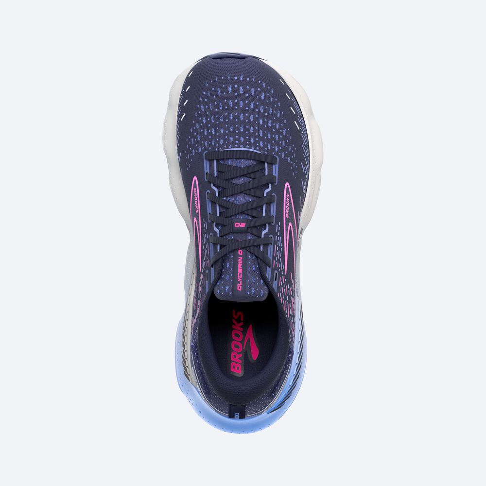 Zapatillas Running Brooks Glycerin GTS 20 Mujer Azul Marino/Azules/Rosas | VJQ296371