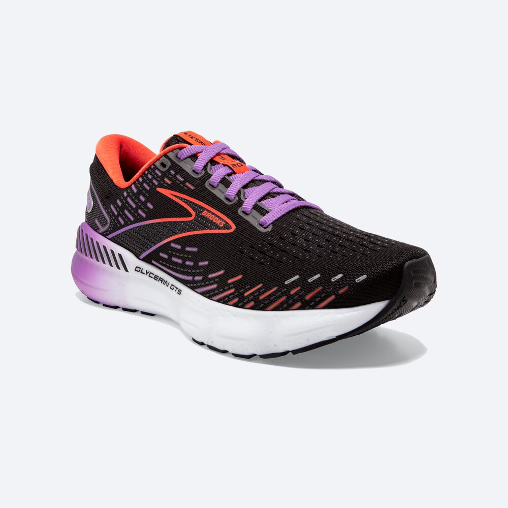 Zapatillas Running Brooks Glycerin GTS 20 Mujer Negras/Flores | VNK416298