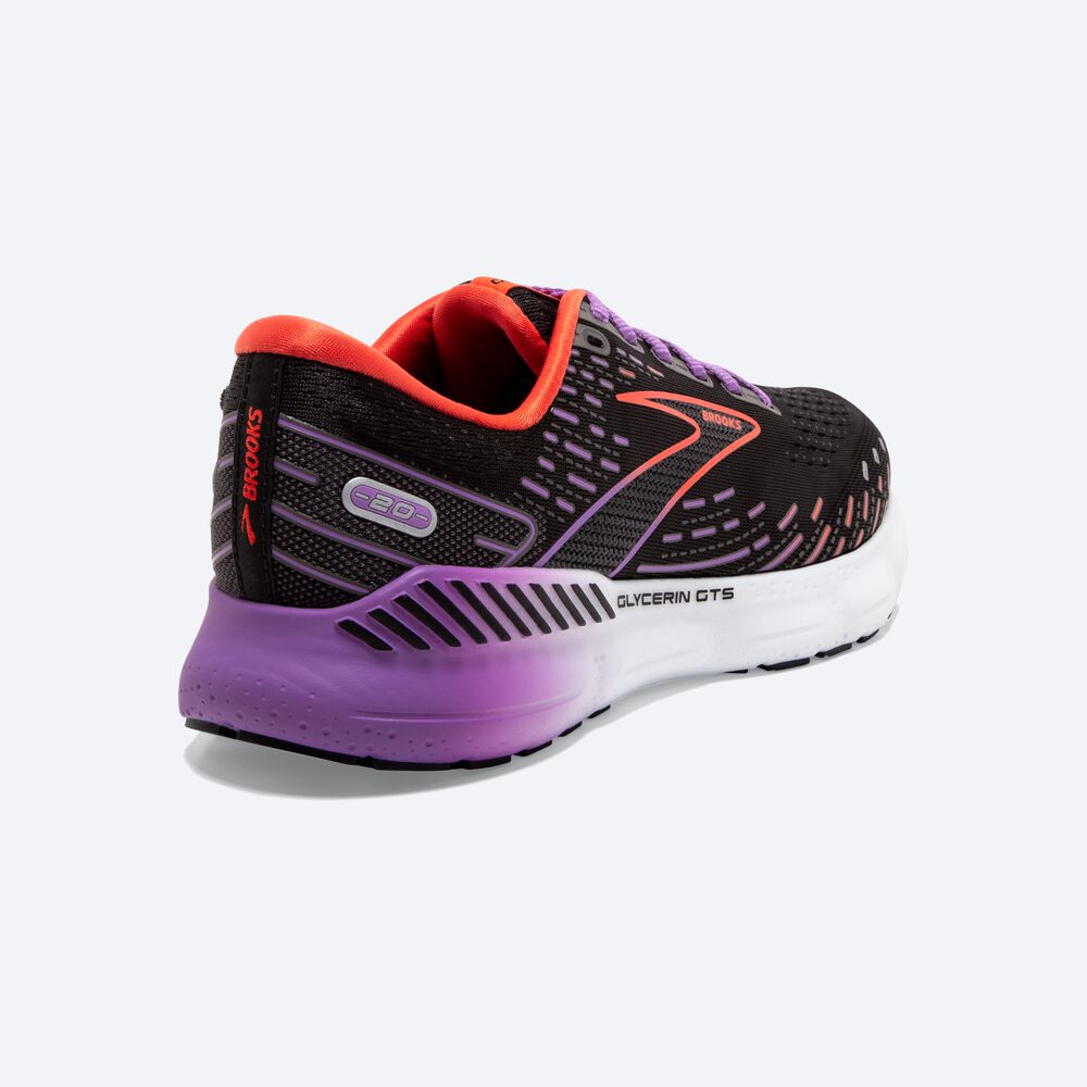 Zapatillas Running Brooks Glycerin GTS 20 Mujer Negras/Flores | VNK416298