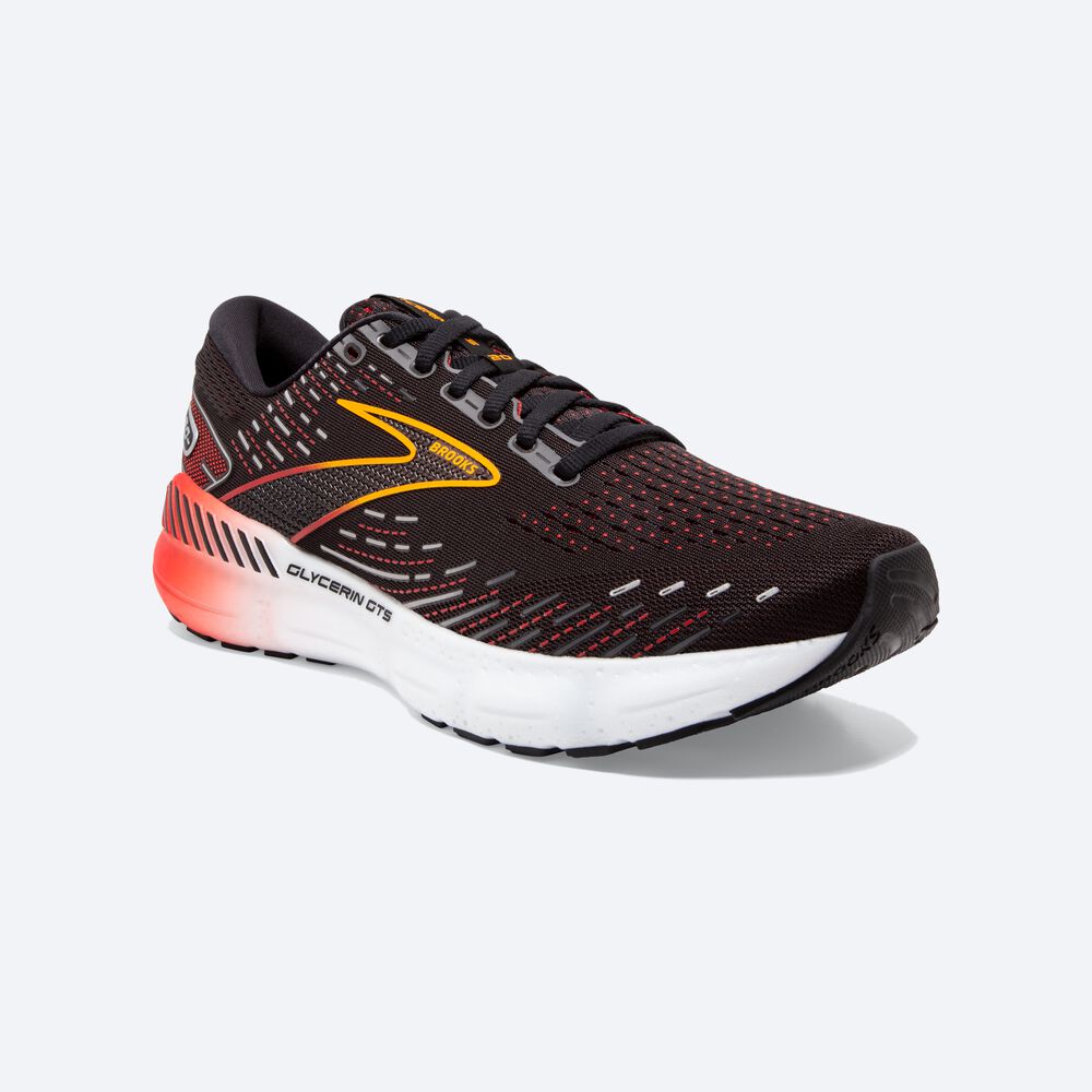 Zapatillas Running Brooks Glycerin GTS 20 Hombre Negras/Rojas | ZMQ245369