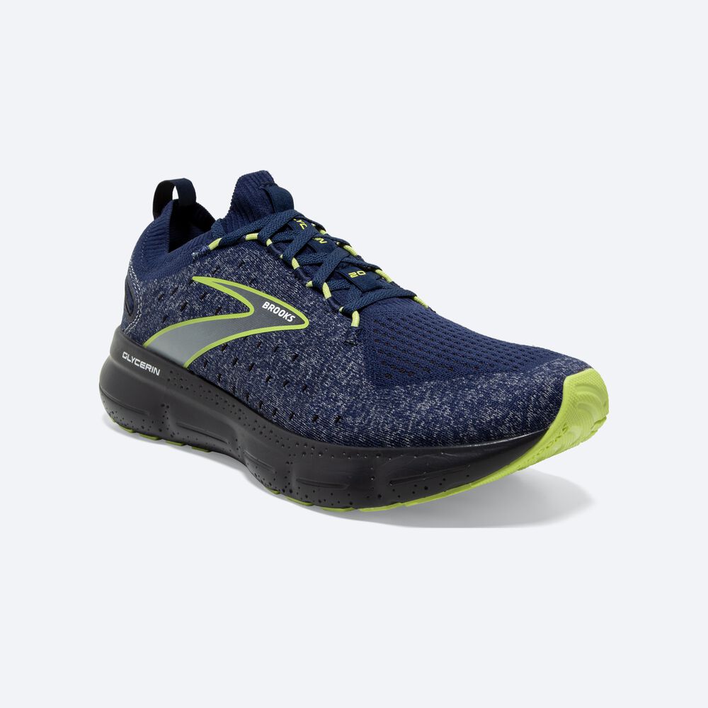 Zapatillas Running Brooks Glycerin StealthFit 20 Hombre Azules/Verde Claro | AYG907521