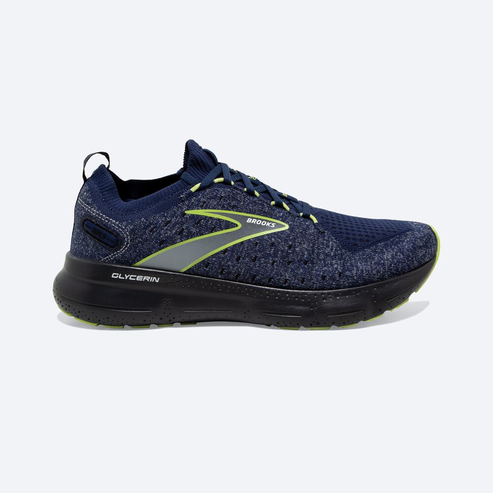 Zapatillas Running Brooks Glycerin StealthFit 20 Hombre Azules/Verde Claro | AYG907521