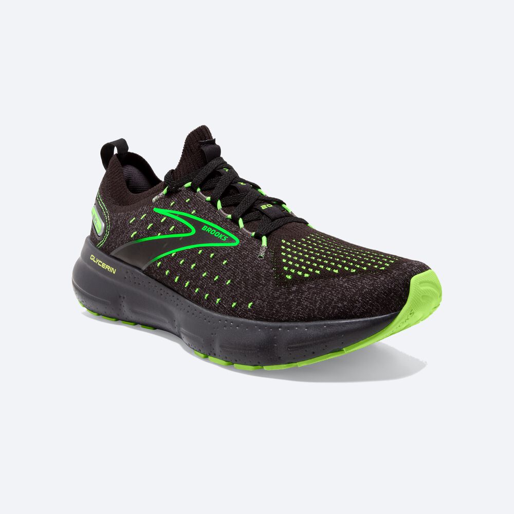 Zapatillas Running Brooks Glycerin StealthFit 20 Hombre Negras/Verde | GJS495783