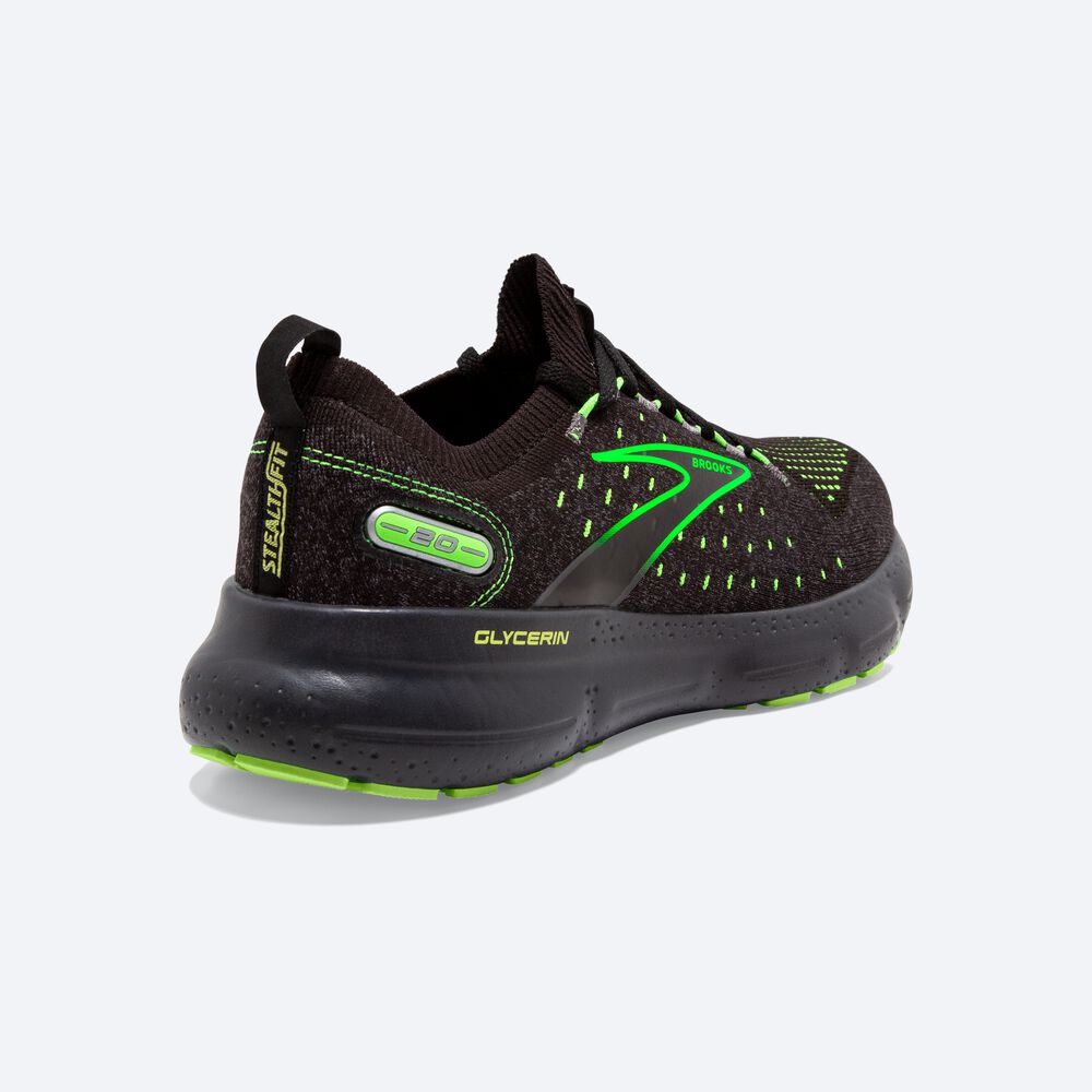 Zapatillas Running Brooks Glycerin StealthFit 20 Hombre Negras/Verde | GJS495783