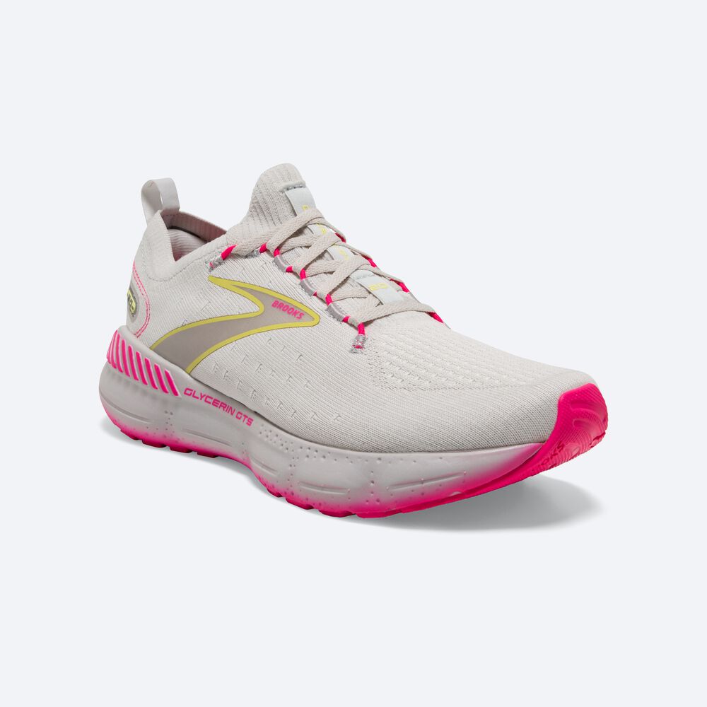 Zapatillas Running Brooks Glycerin StealthFit GTS 20 Mujer Gris/Amarillo/Rosas | OJE238475