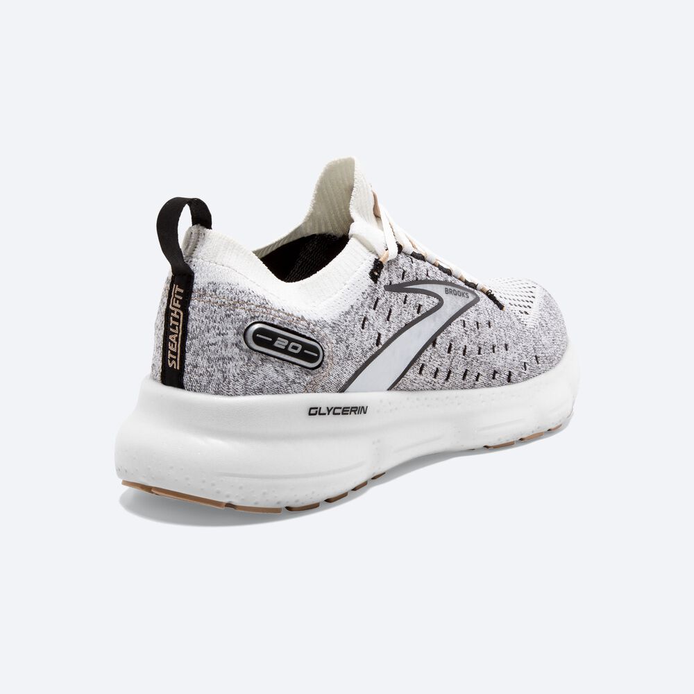 Zapatillas Running Brooks Glycerin StealthFit 20 Mujer Blancas/Negras/Creme | PKO705423