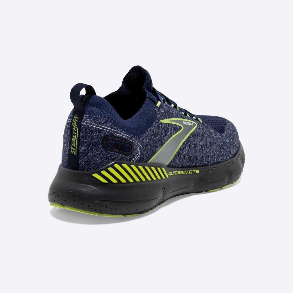 Zapatillas Running Brooks Glycerin StealthFit GTS 20 Hombre Azules/Verde Claro | XHG517384