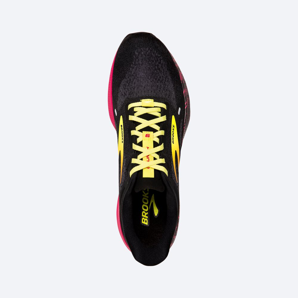 Zapatillas Running Brooks Launch 9 Hombre Negras/Rosas/Amarillo | DUS795312