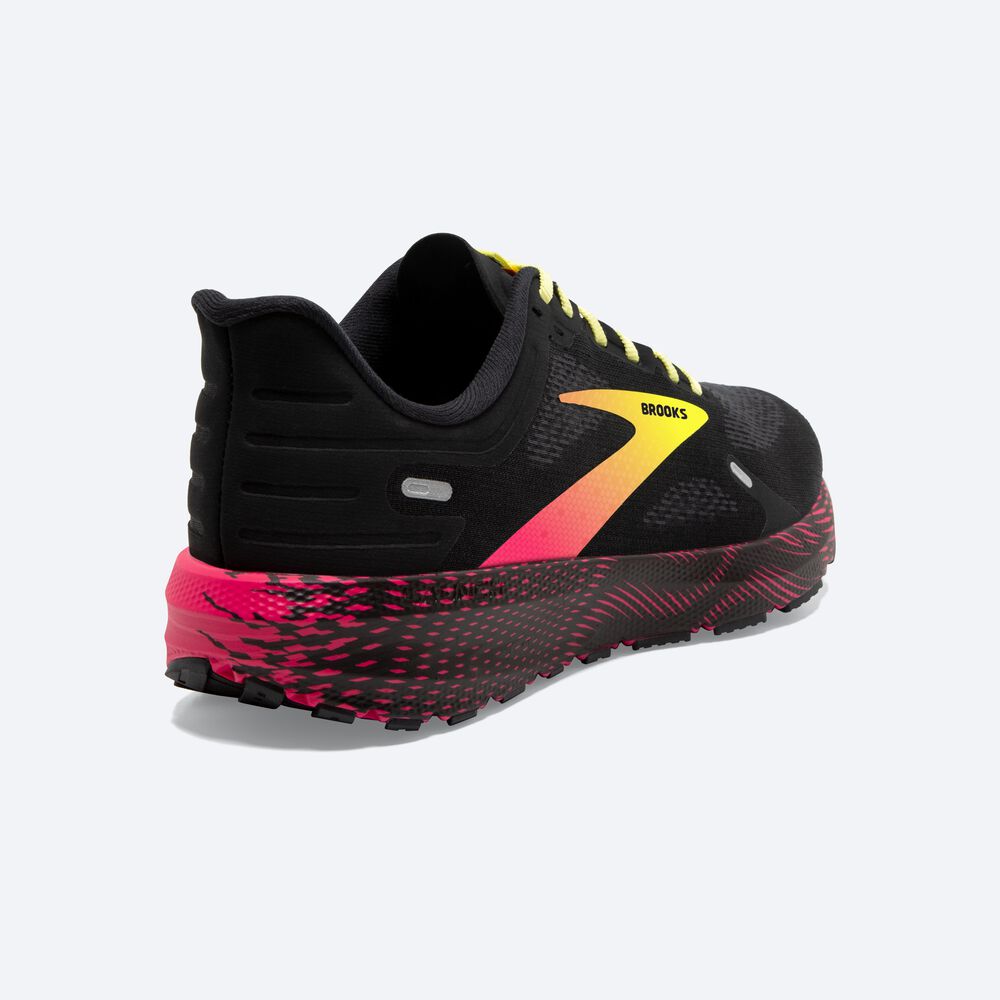 Zapatillas Running Brooks Launch 9 Hombre Negras/Rosas/Amarillo | DUS795312