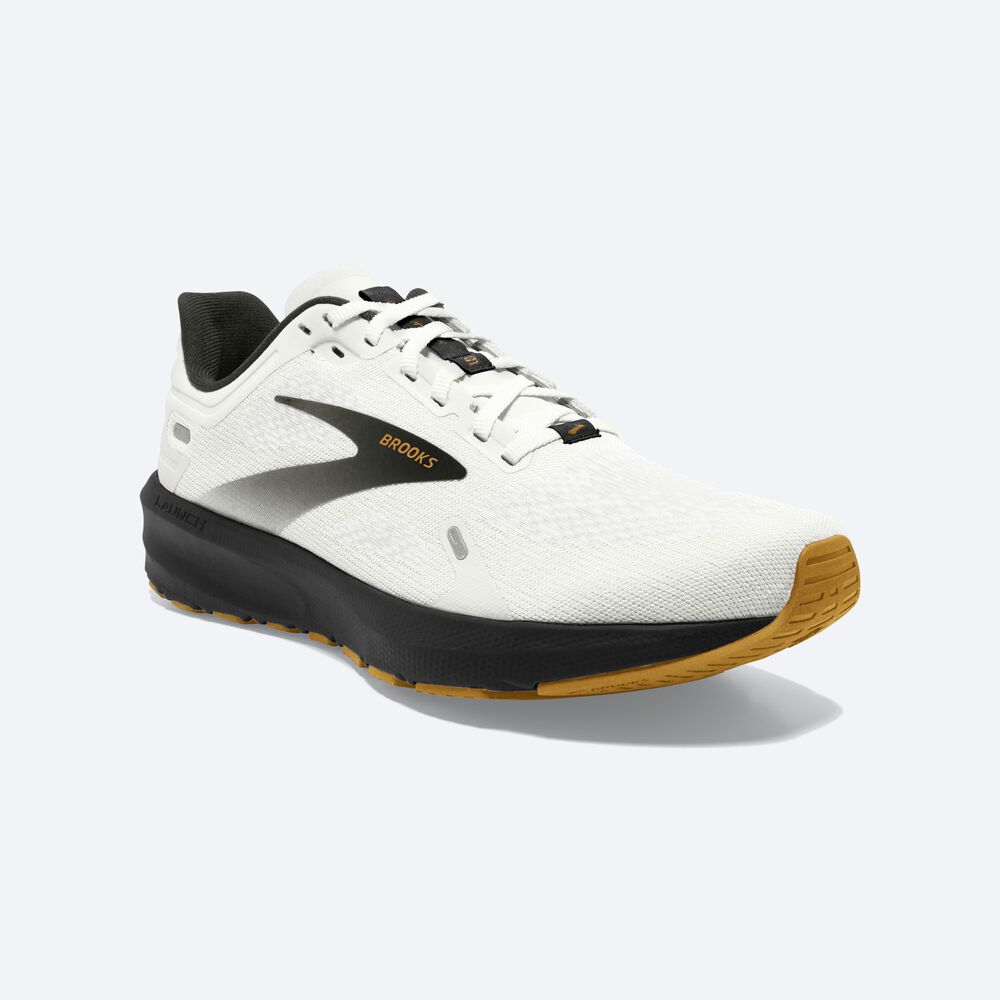 Zapatillas Running Brooks Launch 9 Hombre Blancas/Negras/Marrones | OZM610594