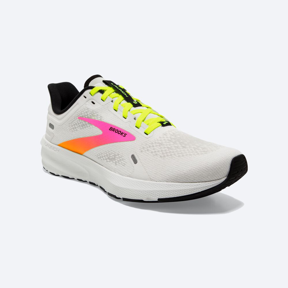 Zapatillas Running Brooks Launch 9 Hombre Blancas/Rosas | XPN607213