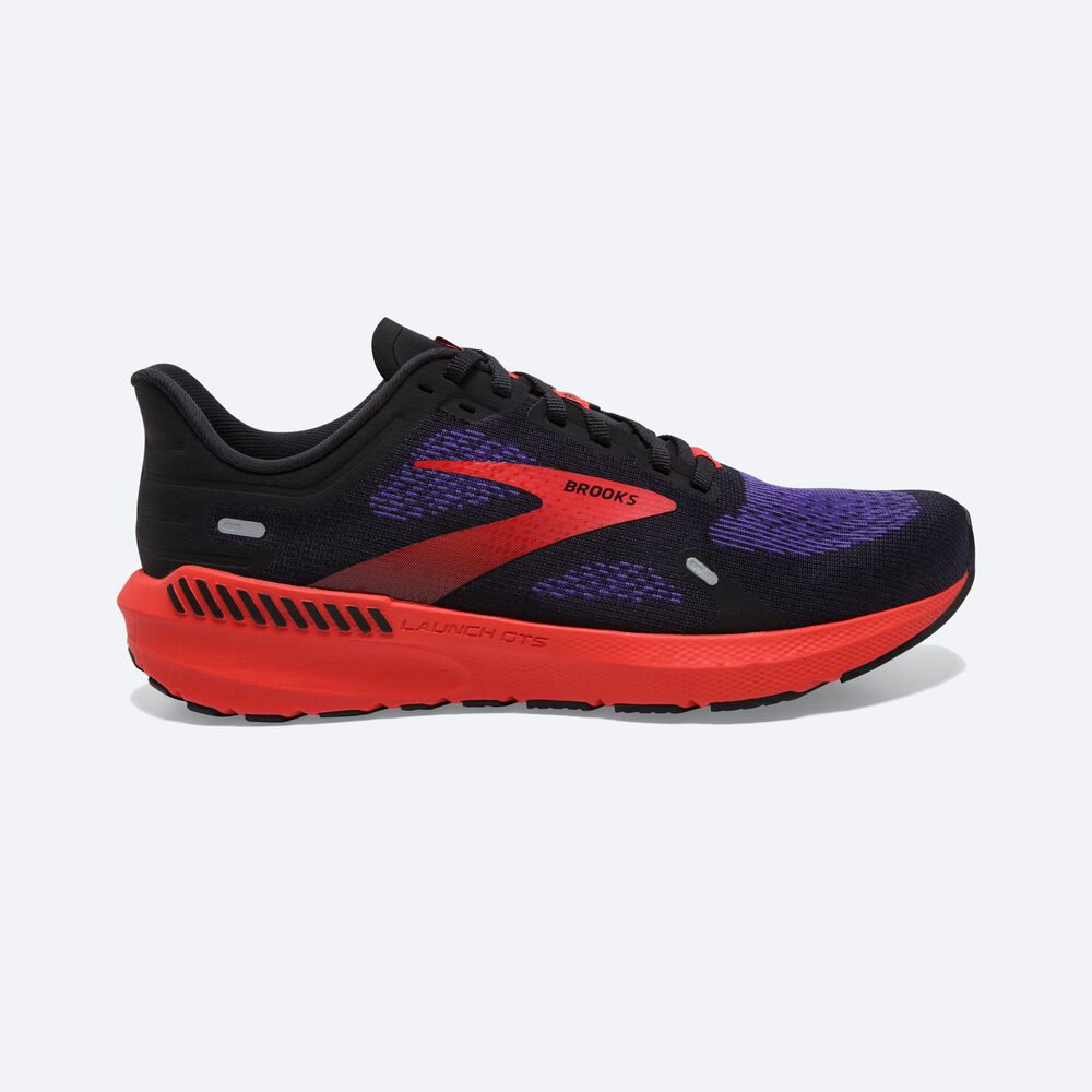 Zapatillas Running Brooks Launch GTS 9 Hombre Negras/Azules Oscuro/Rojas | DTW538071