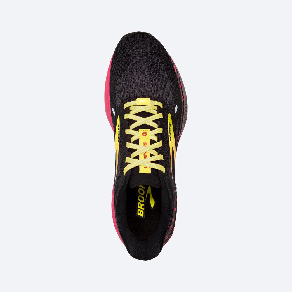 Zapatillas Running Brooks Launch GTS 9 Hombre Negras/Rosas/Amarillo | LMR752934