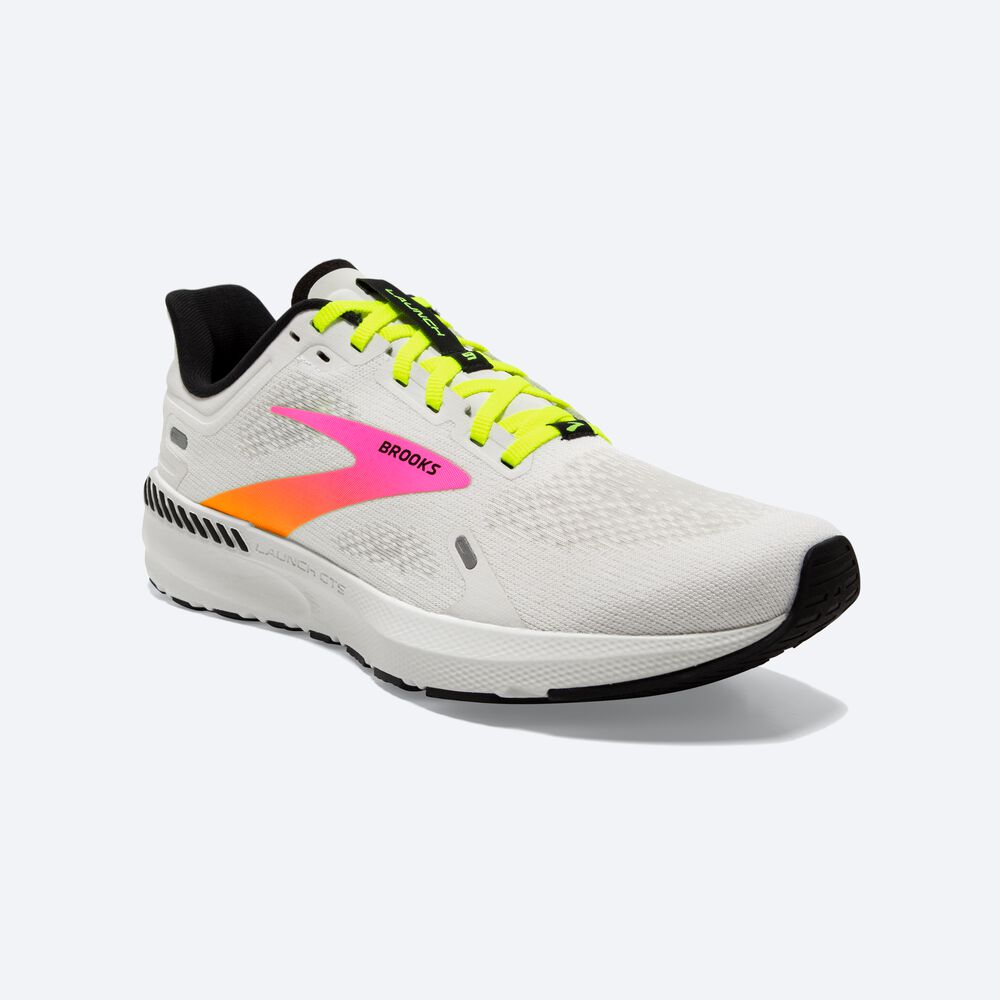 Zapatillas Running Brooks Launch GTS 9 Hombre Blancas/Rosas | YRD806321