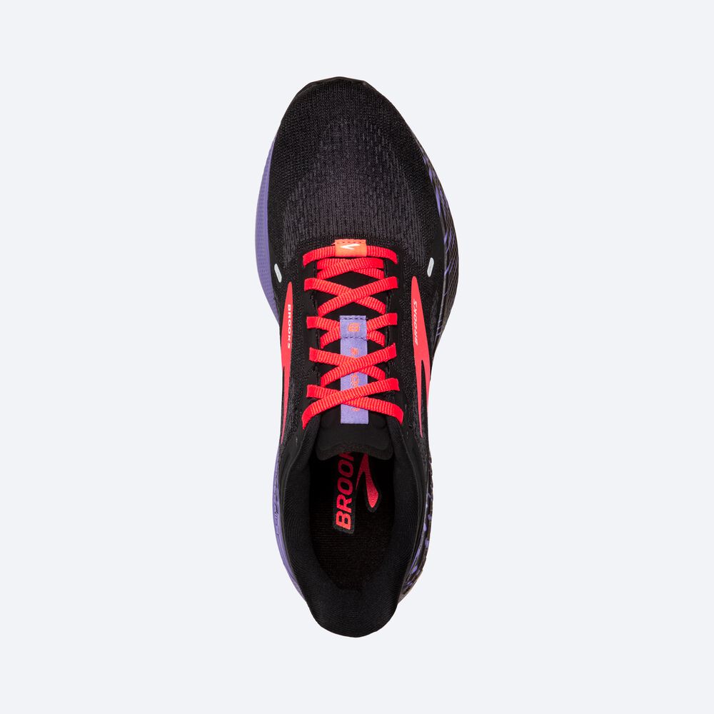 Zapatillas Running Brooks Launch GTS 9 Mujer Negras/Coral/Moradas | QHM415936