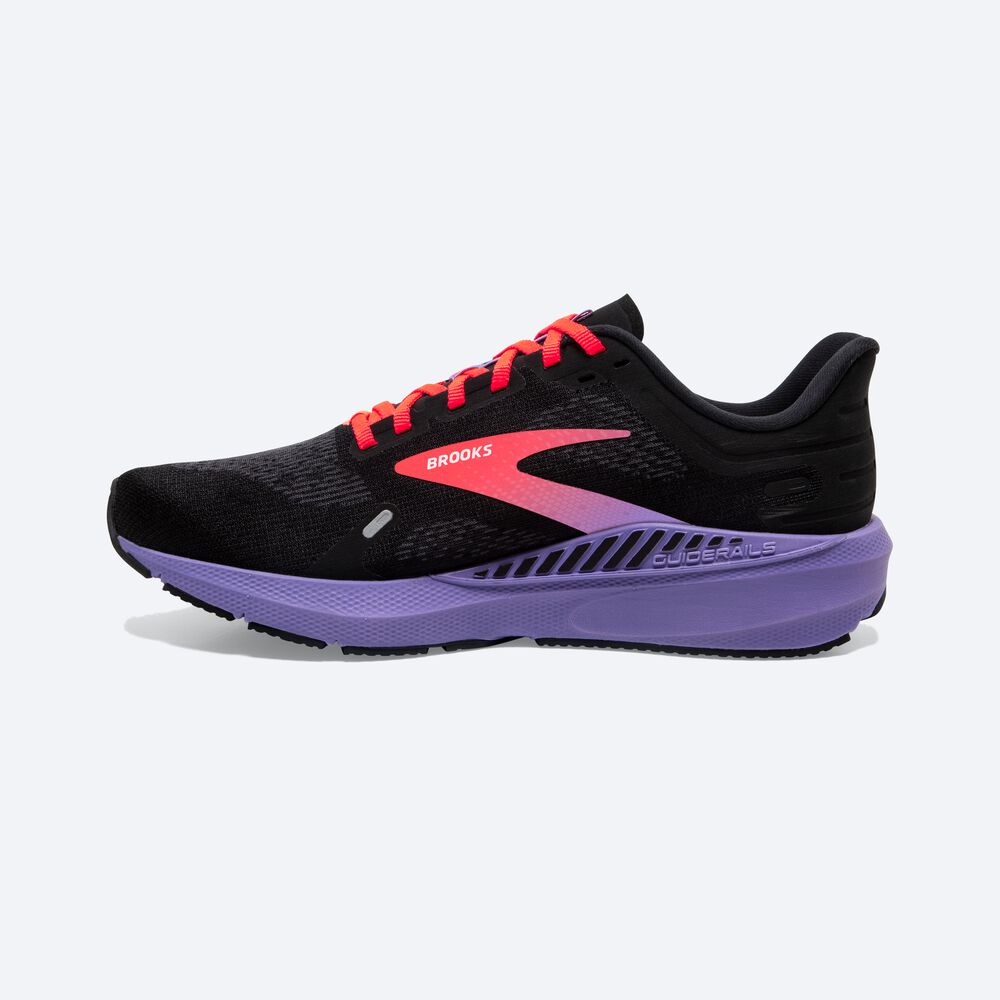 Zapatillas Running Brooks Launch GTS 9 Mujer Negras/Coral/Moradas | QHM415936