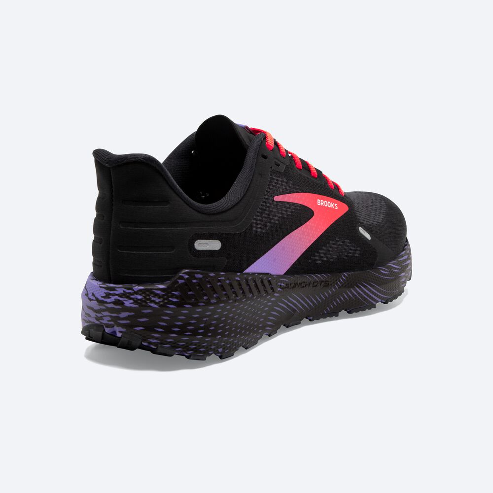 Zapatillas Running Brooks Launch GTS 9 Mujer Negras/Coral/Moradas | QHM415936