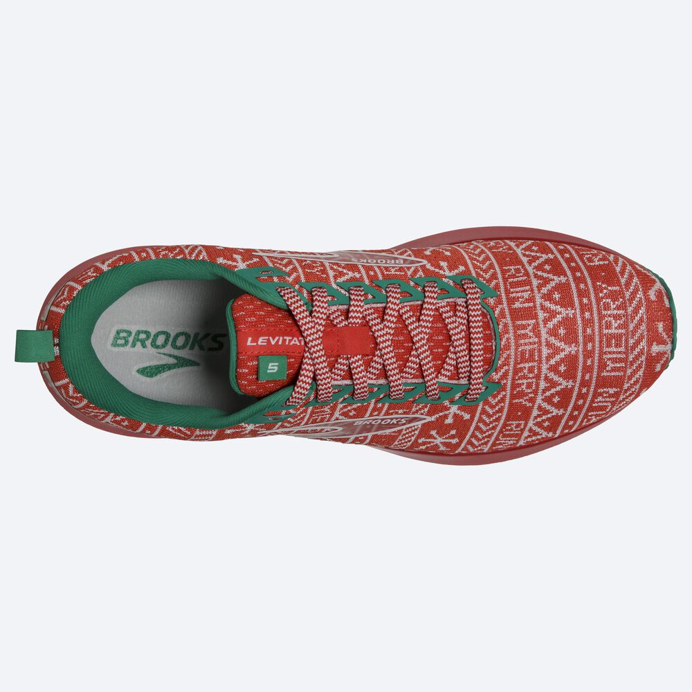 Zapatillas Running Brooks Levitate 5 Hombre Rojas/Blancas/Verde | UQS436782