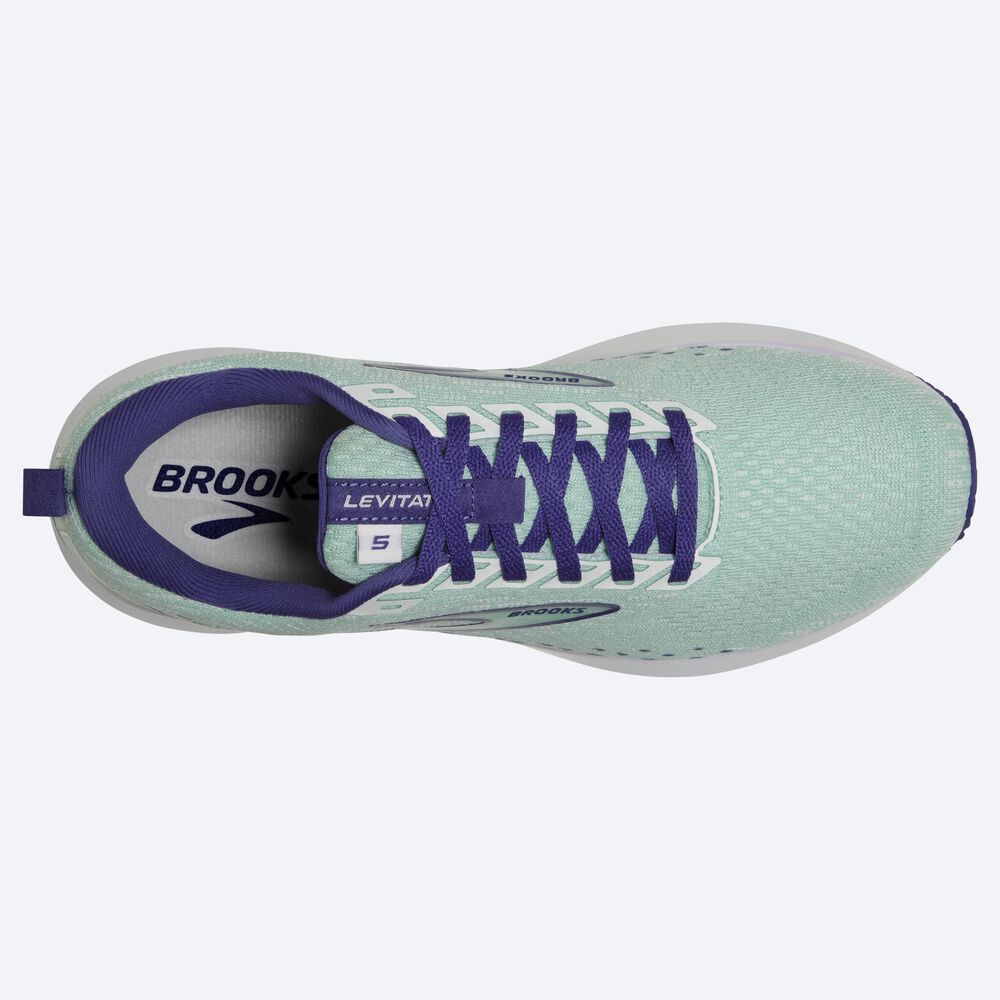 Zapatillas Running Brooks Levitate 5 Mujer Verde/Azul Marino Azules/Blancas | BQI108549