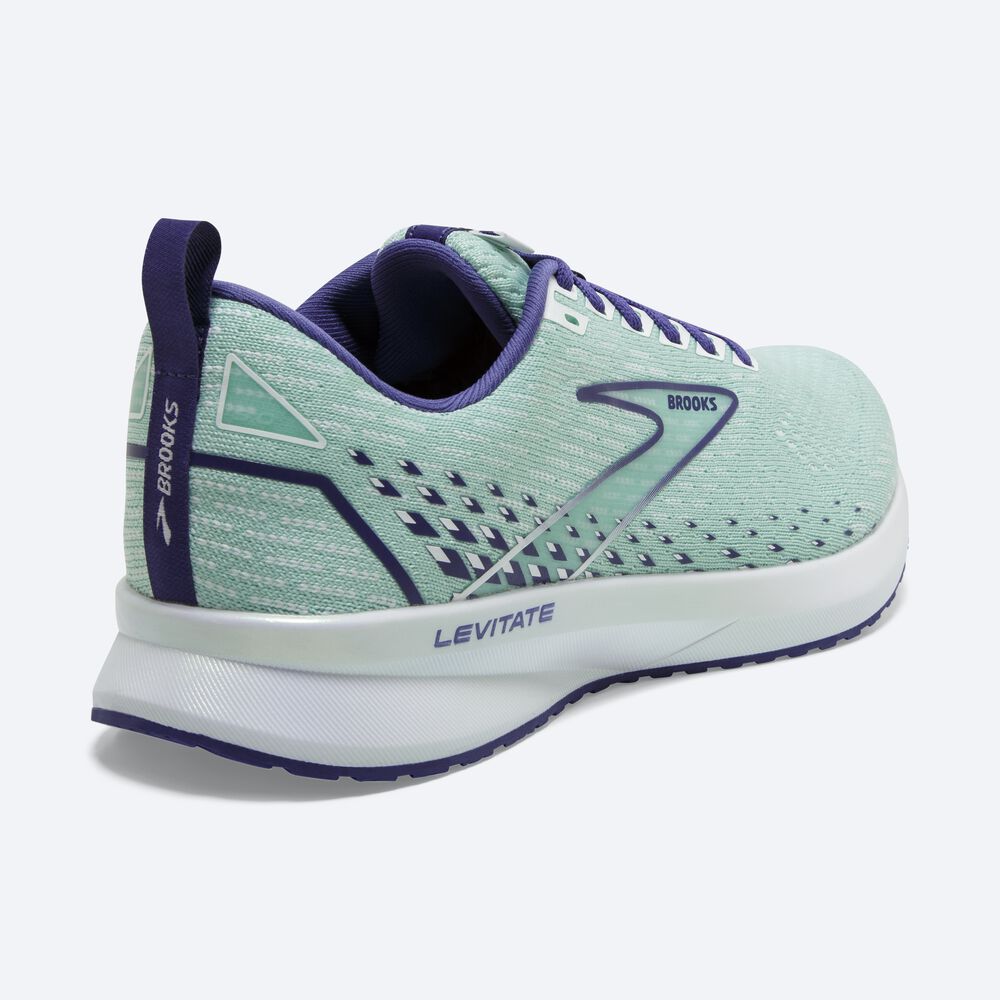 Zapatillas Running Brooks Levitate 5 Mujer Verde/Azul Marino Azules/Blancas | BQI108549