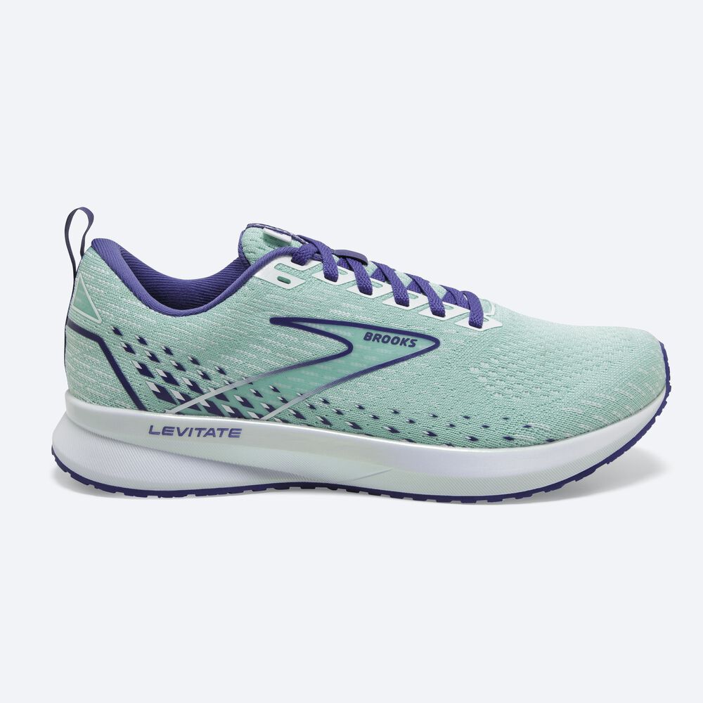 Zapatillas Running Brooks Levitate 5 Mujer Verde/Azul Marino Azules/Blancas | BQI108549