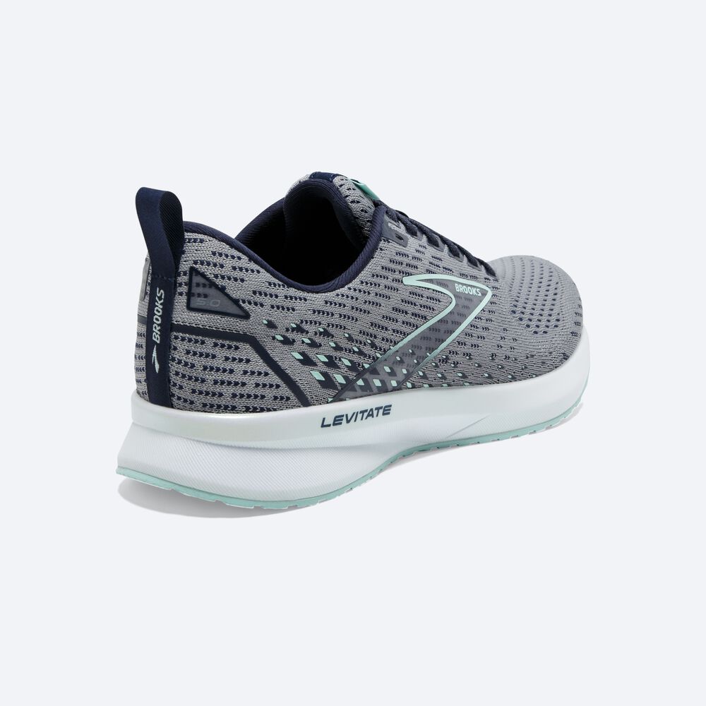 Zapatillas Running Brooks Levitate 5 Mujer Gris/Azul Marino/Azules | EJA531428