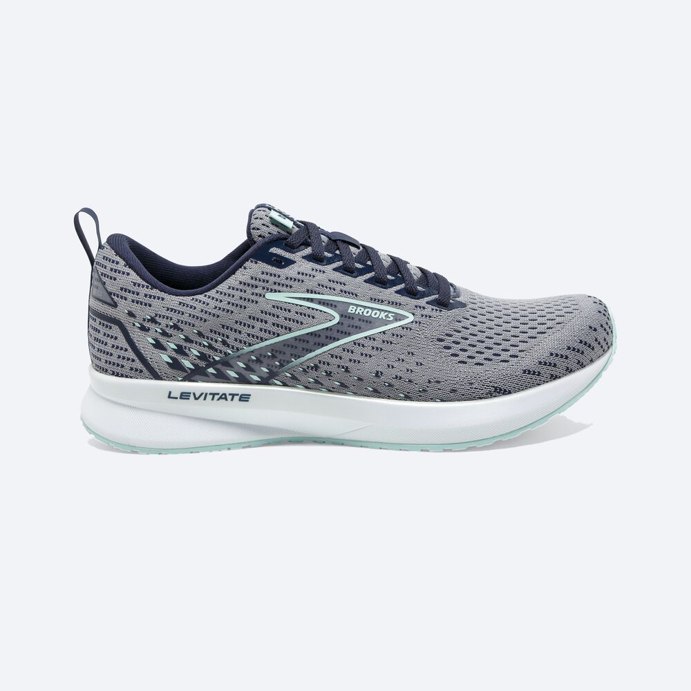 Zapatillas Running Brooks Levitate 5 Mujer Gris/Azul Marino/Azules | EJA531428