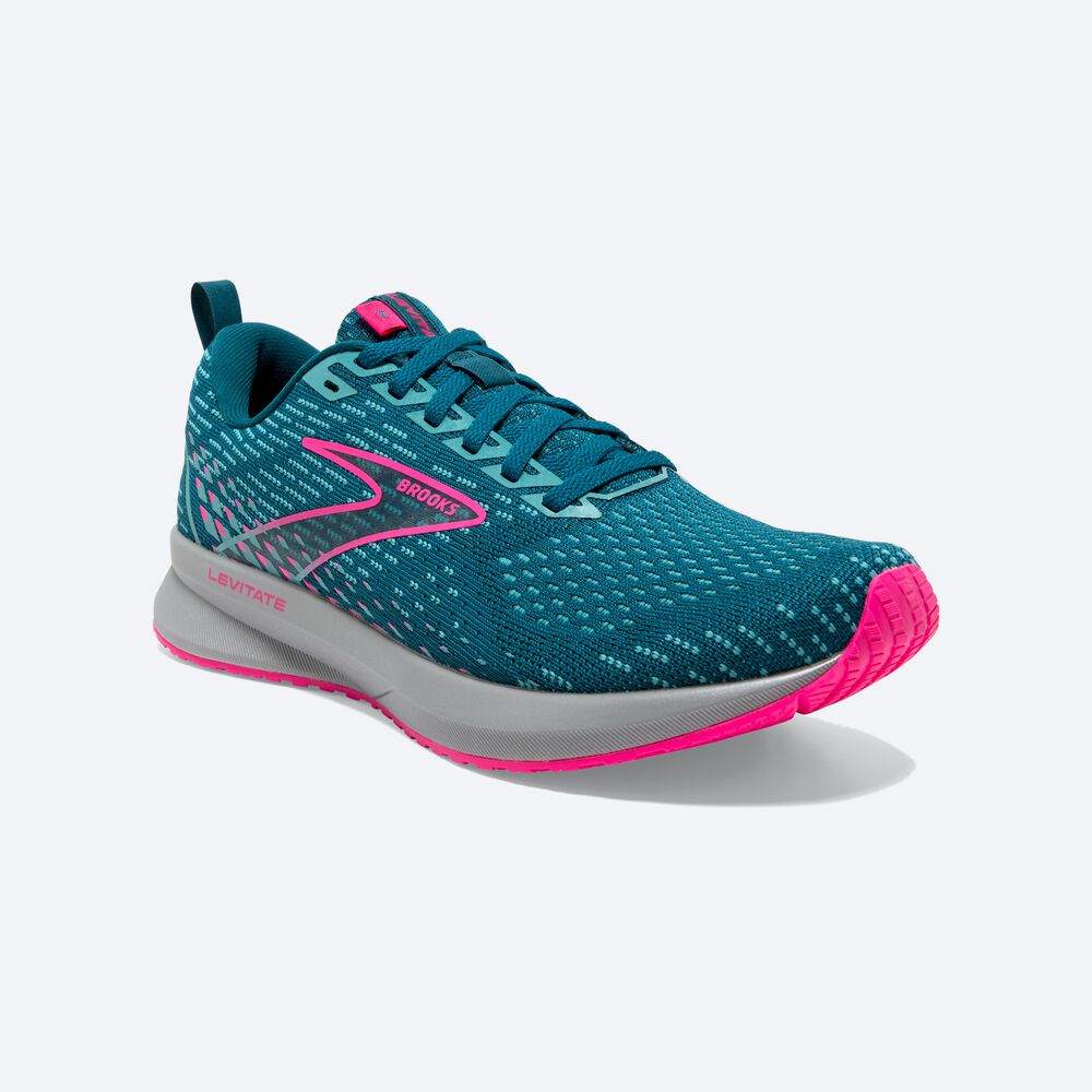 Zapatillas Running Brooks Levitate 5 Mujer Azules/Rosas | WZM382947