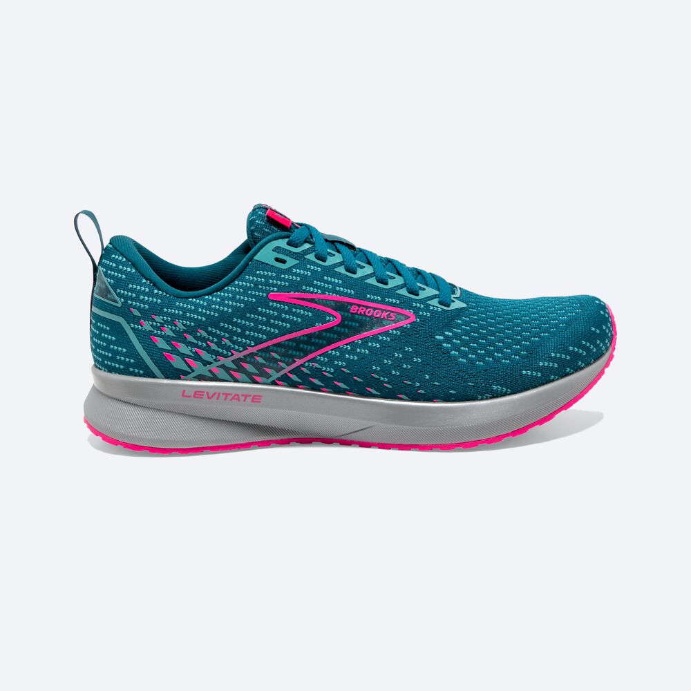 Zapatillas Running Brooks Levitate 5 Mujer Azules/Rosas | WZM382947