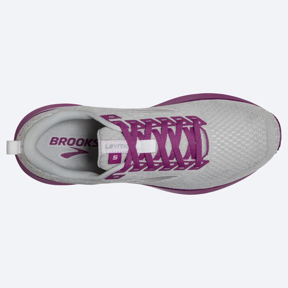 Zapatillas Running Brooks Levitate 5 Mujer Gris/Lavanda | YVO048219