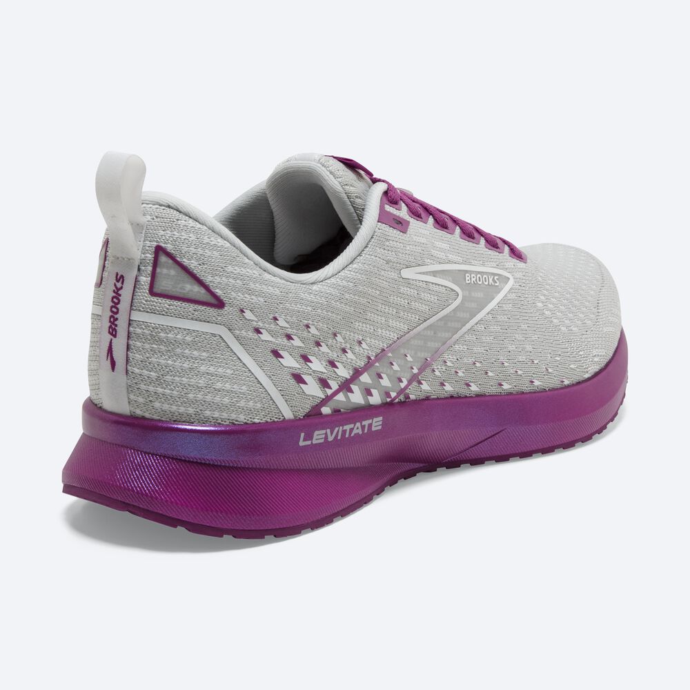 Zapatillas Running Brooks Levitate 5 Mujer Gris/Lavanda | YVO048219