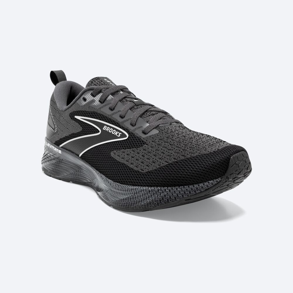 Zapatillas Running Brooks Levitate 6 Hombre Negras/Blancas | DLO647531