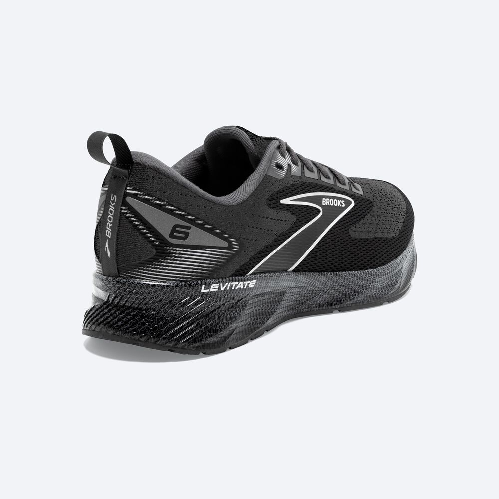 Zapatillas Running Brooks Levitate 6 Hombre Negras/Blancas | DLO647531