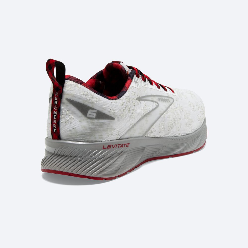 Zapatillas Running Brooks Levitate 6 Mujer Blancas/Rojas/Plateadas | QUP482973