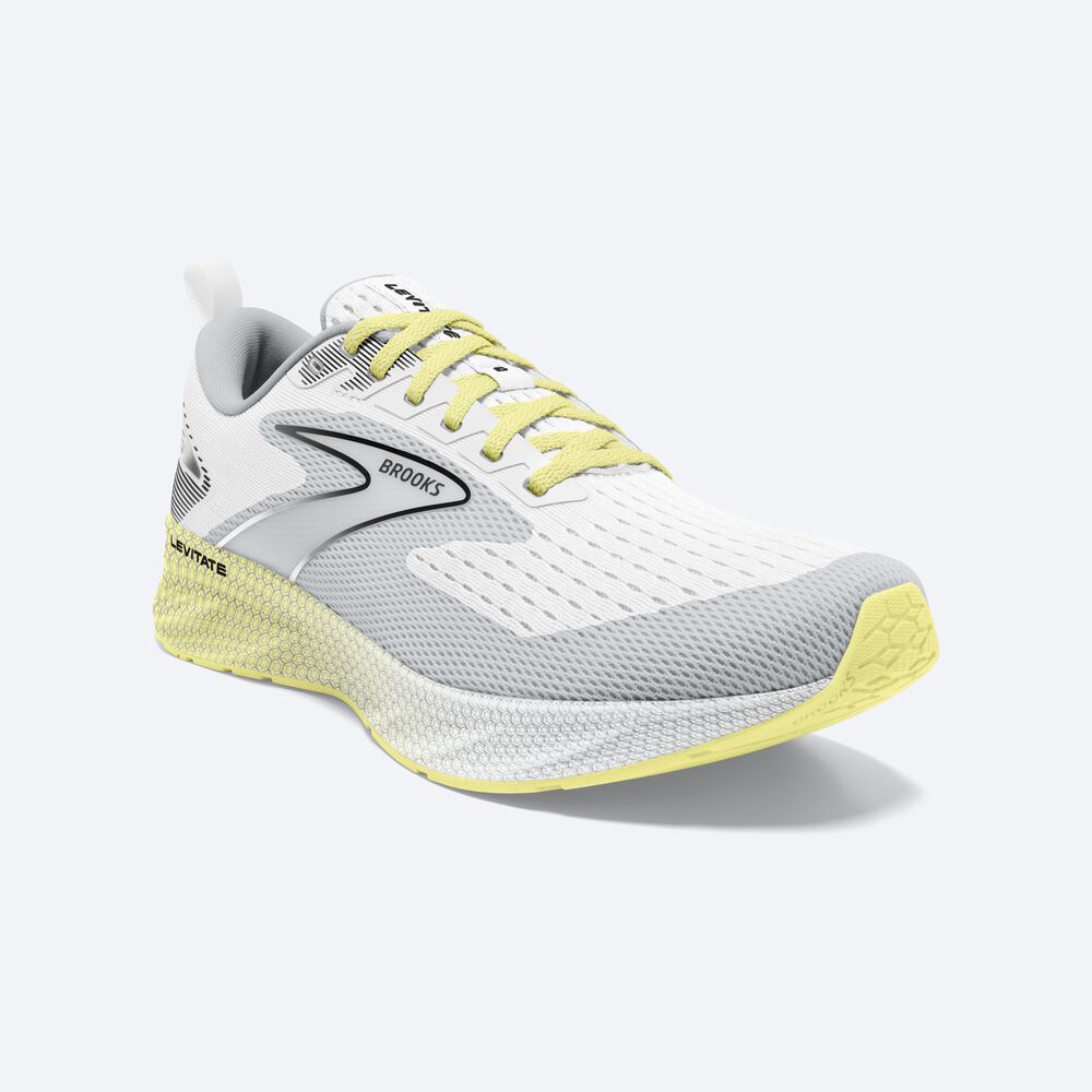 Zapatillas Running Brooks Levitate 6 Mujer Blancas/Amarillo | VIM024791