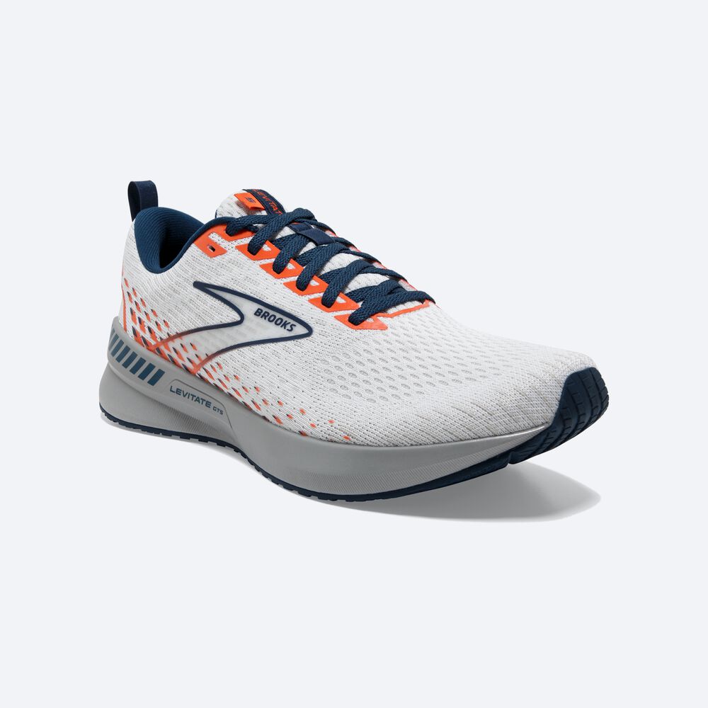 Zapatillas Running Brooks Levitate GTS 5 Hombre Blancas/Marrones | JDO035618