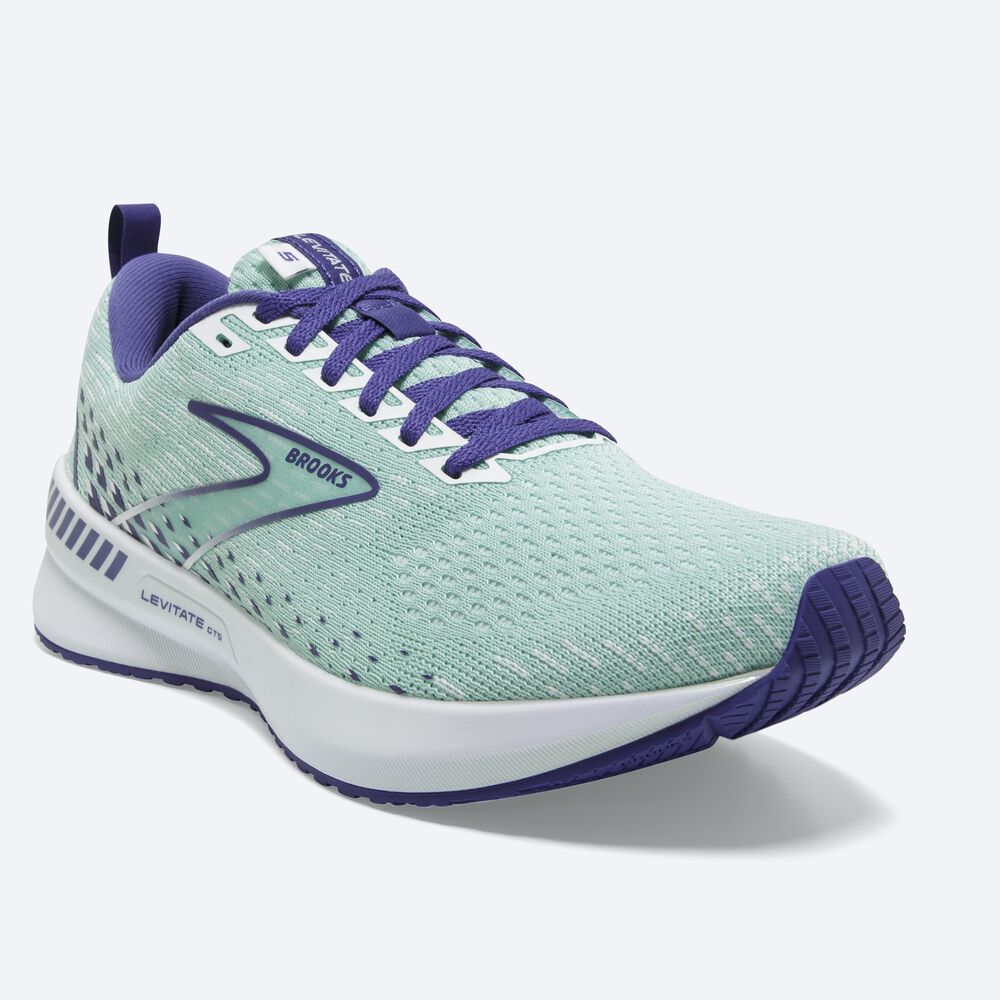 Zapatillas Running Brooks Levitate GTS 5 Mujer Verde/Azul Marino Azules/Blancas | PNH148326