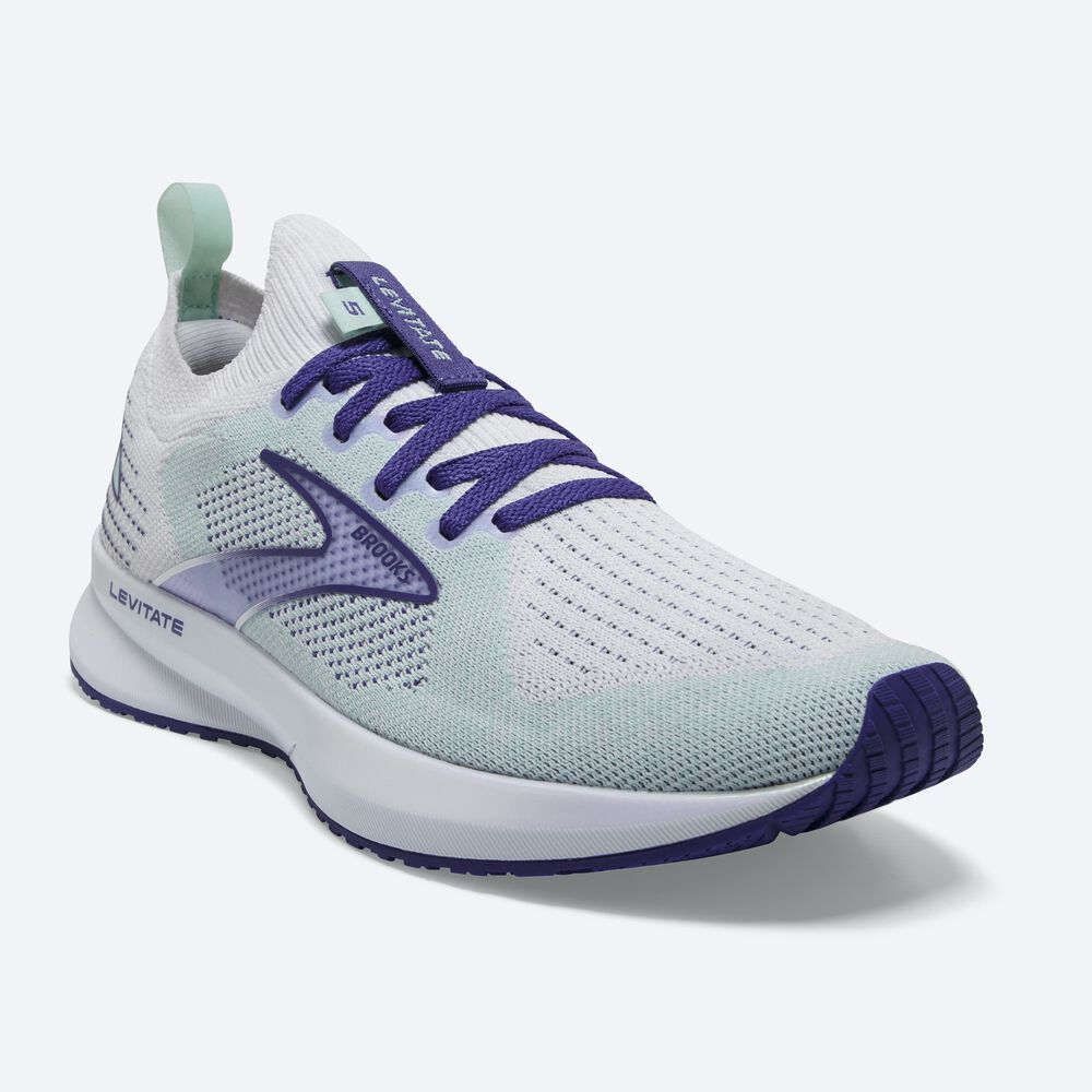 Zapatillas Running Brooks Levitate StealthFit 5 Mujer Blancas/Azul Marino Azules | AED763201