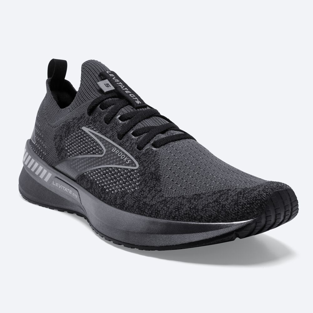 Zapatillas Running Brooks Levitate StealthFit GTS 5 Hombre Negras/Gris | BEI615072