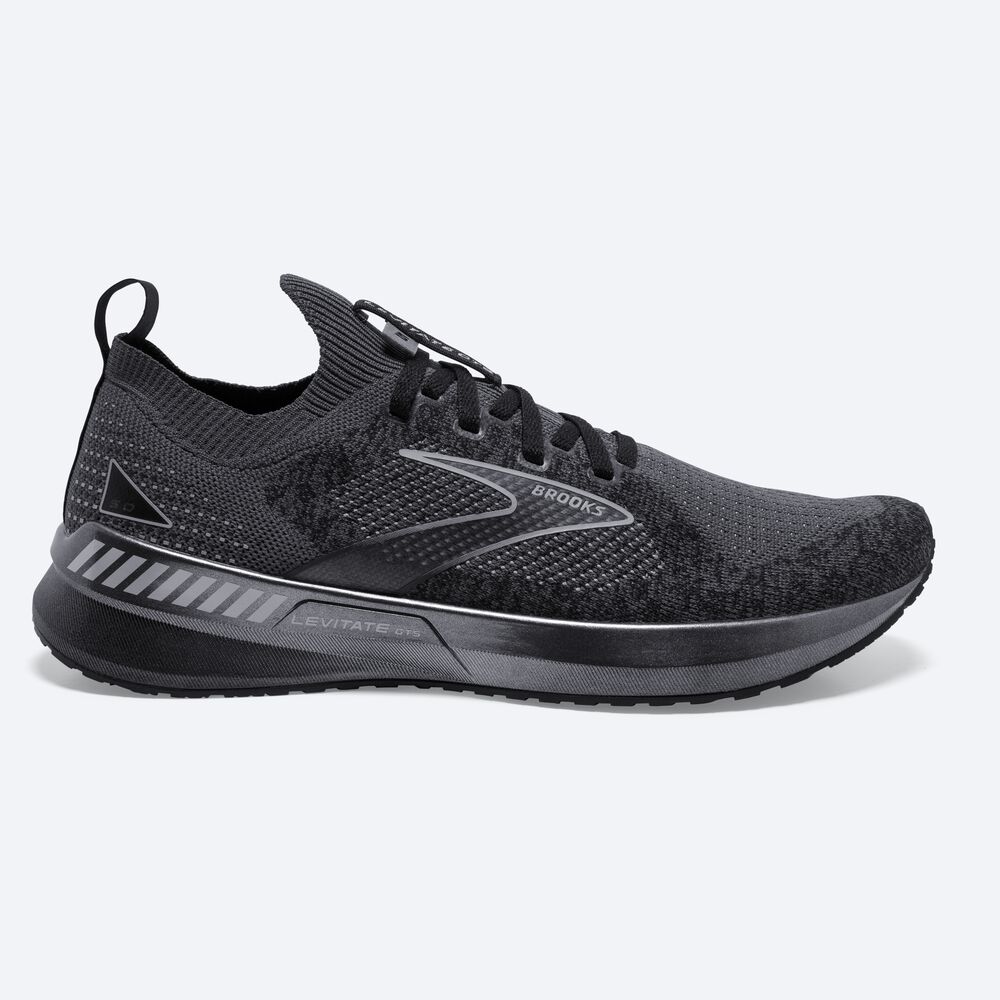 Zapatillas Running Brooks Levitate StealthFit GTS 5 Hombre Negras/Gris | BEI615072